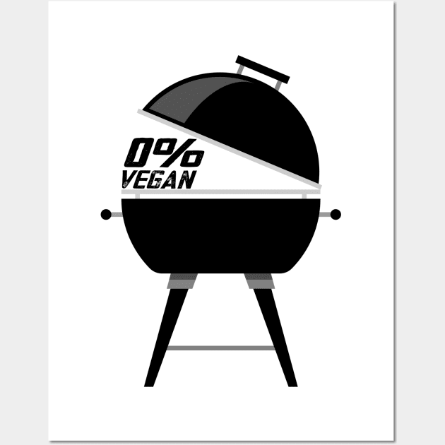 Zero Percent Vegan BBQ Dark Wall Art by PNPTees